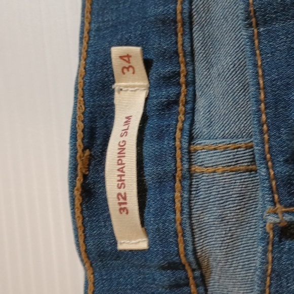 Levi's High Waisted 312 Shaping Slim Straight Leg Blue Jeans A21 - Picture 3 of 6